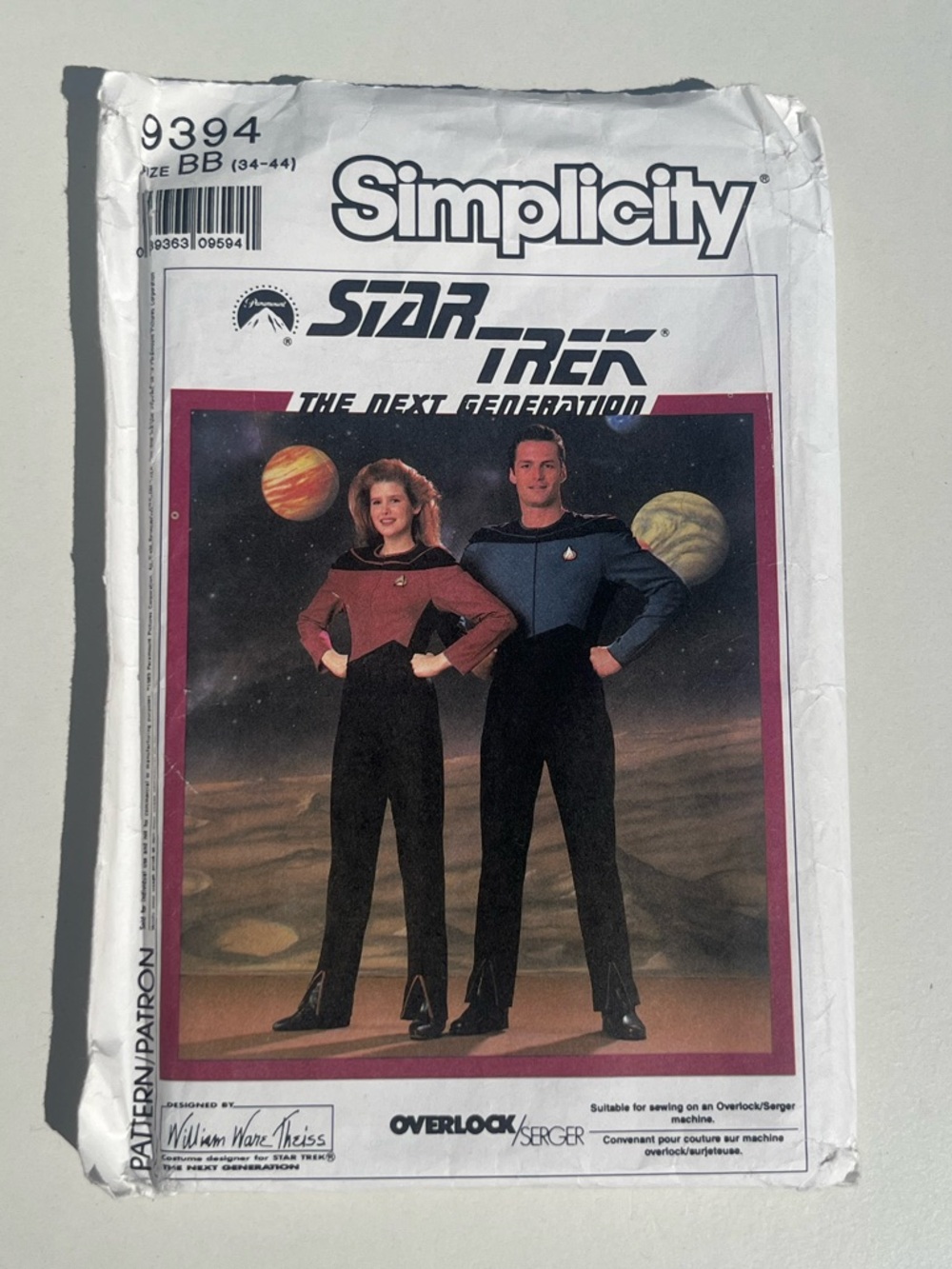 Simplicity 9394 Star Trek TNG Uniform Sewing Pattern – Uncut | Theiss Design